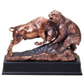 Bull Fighting with Bear - 11" W x 9" H